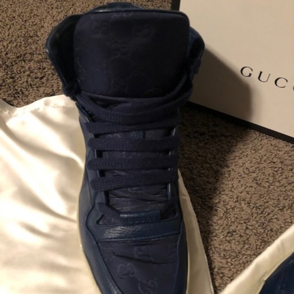 Gucci Blue Guccissima High Top Sneaker - Picture 7 of 12